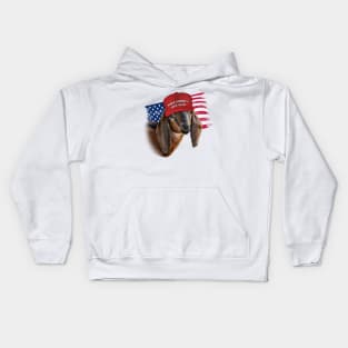 Make America GOAT Again Nubian Kid Goat Kids Hoodie